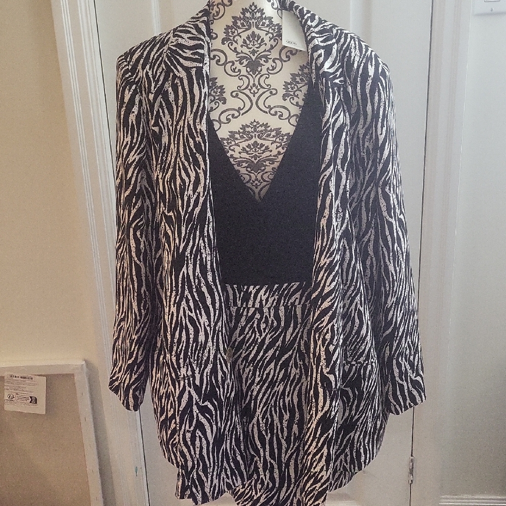ASOS Black And White Animal Print Suit Set